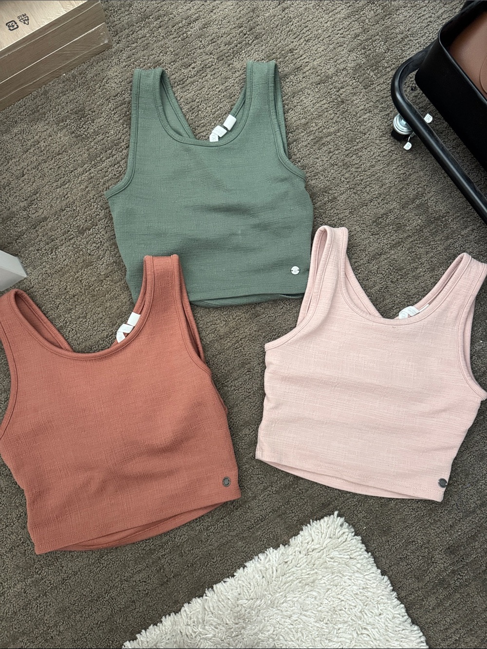 Roxy Ribbed Tank Trio — Sage Green, Dusty Rose, Terracotta